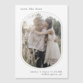 EMELIA写真ボホミニマル結婚式の日付を保存 マグネット招待状 (正面)