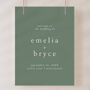 EMELIA素朴自然結婚の歓迎サインテンプレート ポスター