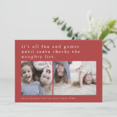 EMELIA赤い写真笑わされるのクリおもしろいスマス シーズンカード (スタンド正面)