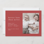 EMELIA赤い新年の写真クリスマスおもしろい後期 シーズンカード (正面)