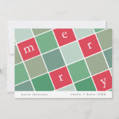 EMELIA赤い緑の印刷可能なファミリーメリークリスマス シーズンカード (正面)