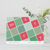 EMELIA赤い緑の印刷可能なファミリーメリークリスマス シーズンカード (スタンド正面)
