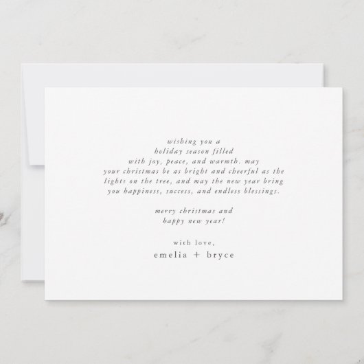 EMELIA赤い緑の印刷可能なファミリーメリークリスマス シーズンカード (裏面)