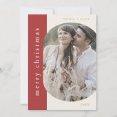 EMELIA金ゴールドと赤いグリーティングフォトメリークリスマス シーズンカード (正面)