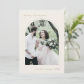 EMELIA金ゴールドユニークアーチファミリーフォトクリスマス シーズンカード (スタンド正面)