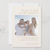 EMELIA金ゴールド家族の写真神クリスチャン・クリスマス シーズンカード (正面)