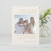 EMELIA金ゴールド家族の写真神クリスチャン・クリスマス シーズンカード (スタンド正面)