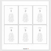 EMELIA 4 x 5.5インチ座席表のワイ結婚ンラベル シール (シート)