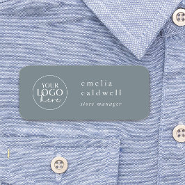 EMELIA Dusty Blue Companyロゴ従業員磁気 名札