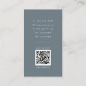 EMELIA Navy 素朴 Dusty Blueミニマル Boho写真 名刺 (裏面)