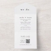 EMELIA QRコードホワイトブラック素朴シンプル結婚 オールインワン招待状 (内側)