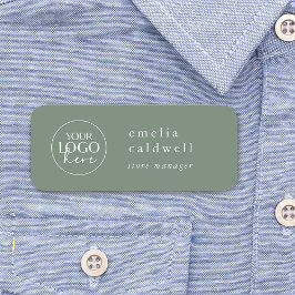 EMELIA Sage Green Companyロゴ従業員磁気 名札