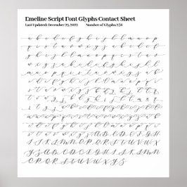 Emelineスクリプトフォントグ連絡ラシート ポスター
