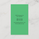 Emeral Green Black Monogram Plain Business Card 名刺 (裏面)