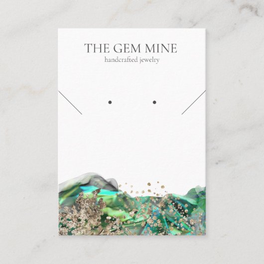 Emerald Agate Gemstone Jewelry Display Card 名刺 (正面)
