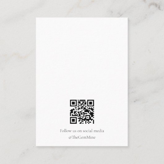 Emerald Agate Gemstone Jewelry Display Card 名刺 (裏面)