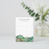Emerald Agate Gemstone Jewelry Display Card 名刺 (スタンド正面)