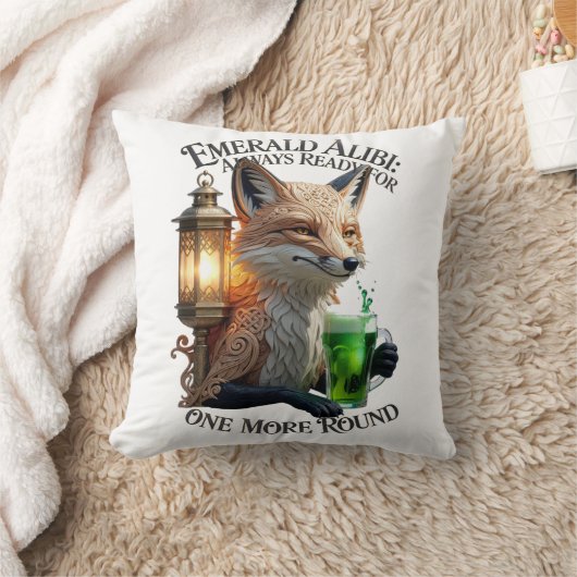 Emerald Alibi Fox Graphic Tee クッション (ブランケット)