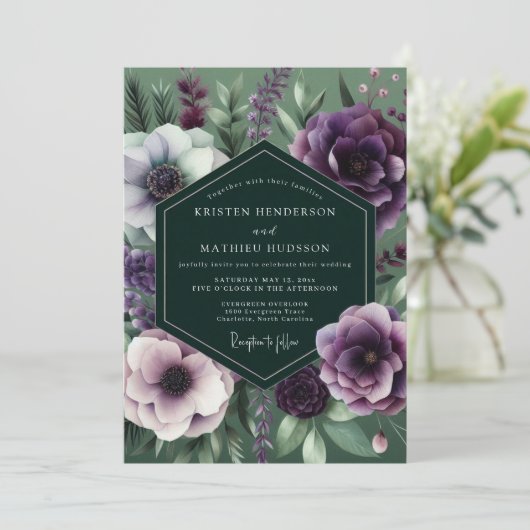 Emerald Amethyst Nocturne Wedding 招待状 (スタンド正面)