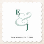 Emerald Ampersand ウェディング | カクテル ペーパーコースター (正面)