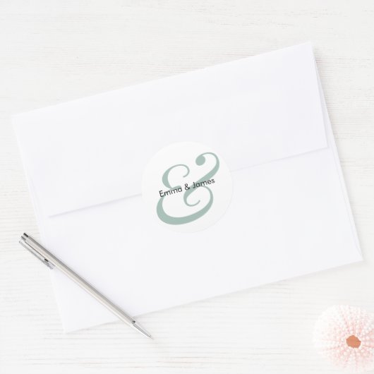 Emerald Ampersand ウェディング | モノグラム封筒 ラウンドシール (封筒)