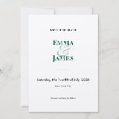 Emerald Ampersand Photo Save the Date | ウェディング 招待状 (正面)