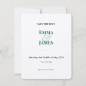 Emerald Ampersand Save the Date | ウェディングカード セーブザデート (正面)