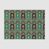 Emerald and Black Art Deco Holiday Pattern 薄葉紙 (正面)