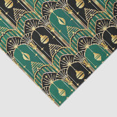 Emerald and Black Art Deco Holiday Pattern 薄葉紙 (詳細)