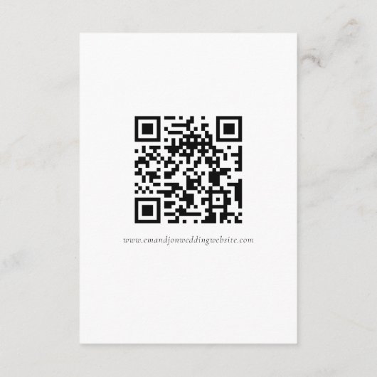 Emerald and Blush Florals QR Code Wedding Details エンクロージャーカード (裏面)