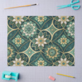 Emerald and Gold Floral Mandala - Ornamental 薄葉紙 (クラフト)
