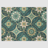 Emerald and Gold Floral Mandala - Ornamental 薄葉紙 (正面)