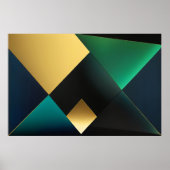 Emerald and Gold Geometric Harmony ポスター (正面)