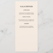 Emerald and Gold Geometric Orchid Luxury Gala メニュー (裏面)