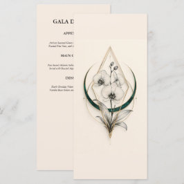 Emerald and Gold Geometric Orchid Luxury Gala メニュー