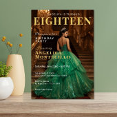 Emerald and Gold Magazine Inspired Invitation 招待状