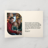 Emerald and Gold Merry and Bright Photo Christmas 箔シーズンカード (内側レイダウン)