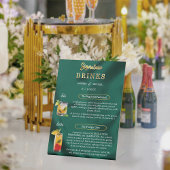 Emerald and Gold Minimal Wedding Signature Drinks 台座サイン