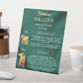 Emerald and Gold Minimal Wedding Signature Drinks 台座サイン (インサイチュ)
