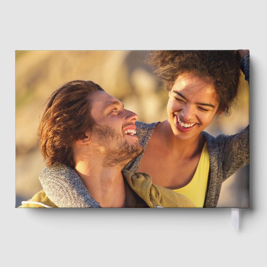 Emerald And Gold Signature Script Photo Wedding ゲストブック (裏面)