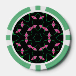 Emerald and Pink Kaleidoscope ポーカーチップ