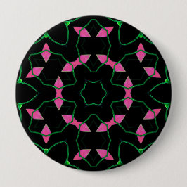 Emerald and Pink Kaleidoscope 缶バッジ