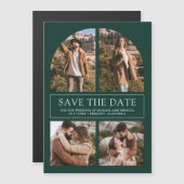 Emerald Arch Photo Collage Wedding Save the Date マグネット招待状 (正面/裏面)