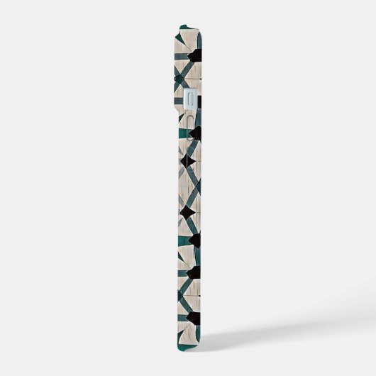 Emerald axis abstract geometric pattern 1284 iPhone 15ケース (左側面)