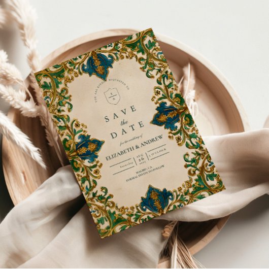 Emerald Baroque Islamic Wedding セーブザデート