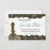 Emerald & Black Quinceañera Save the Date セーブザデート (正面)