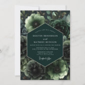 Emerald Bloom Opulent Wedding 招待状 (正面)