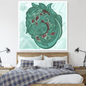 Emerald Blossoms キャンバスプリント (インサイチュ (寝室))