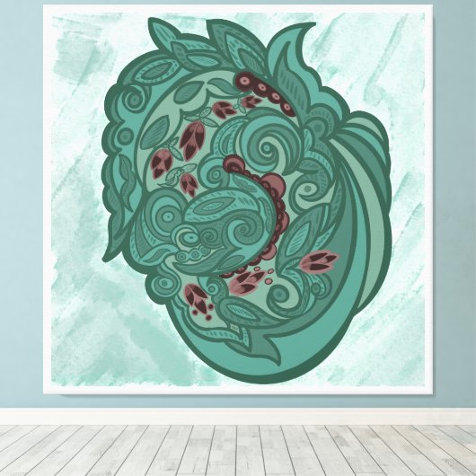 Emerald Blossoms キャンバスプリント (インサイチュ (ウッドフロア))