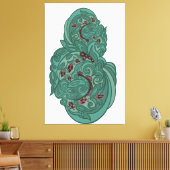 Emerald Blossoms キャンバスプリント (インサイチュ (リビング))